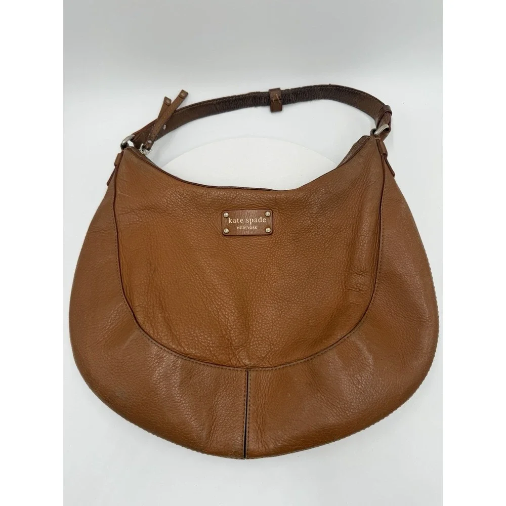 Kate Spade Lori Berkshire Road Hobo Bag Tan Soft Pebbled Leather